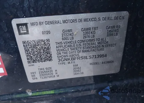 2020 Chevrolet Blazer Fwd Premier from USA, damaged, VIN 3GNKBFRS8LS713954